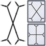 Hasthip Fitter Clips, Adjustable Crisscross Holder Strap With Heavy Duty Grippers Fitted Bed Sheet Fasten Suspenders To Hold Sheets (Set Of 2)