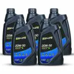 Signate 20W50 New - API SM Technosynthese High Performance Semi Synthetic Engine Oil for Bikes High Performance Engine Oil (1 L, Pack of 5)
