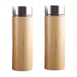 ROYALSTUFFS Bamboo Stainless Steel Insulated Flask Water Bottle with Detachable Tea Filter 450ml BPA and Phalate Free