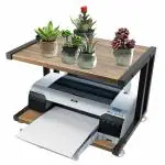 Dantawood Brown Engineered Wood Tabletop Printer Stand, Multipurpose Storage Shelf