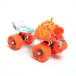 JJ JONEX Super Tenacity Orange with Brake Adjustable Quad Roller Skates Suitable Age 6 -15 Years