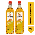 Pinkcity Wellness Pure Yellow Mustard Oil 2 Litre | | Wood Pressed | 2 x 1 Litre Bottle