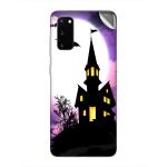 GADGETSWRAP Printed Vinyl Skin Sticker for Samsung Galaxy S20 - Spooky Halloween House Illustration