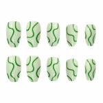 Jewels beauty Artificial Nails Press On Nails Fake Nails False Acralyic Women Nails Girls Nails Short Nails long Nails Gel Finish Manicure Nails kit of 24 Nails with Glue-green