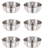 NEELAM Stainless Steel 5.5 (22g) Lazer Etching Prem Vati, 200 ml, 6-piece, Silver Stainless Steel Vegetable Bowl (Silver, Pack of 6)