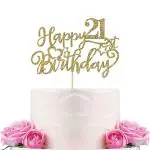 Festiko Happy 21st Birthday Cake Topper Finally 21st Birthday Cake Supplies Boy Or Girl 21 Years Old Birthday Party Decorations Gold Glitter