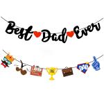 Festiko Best Dad Ever Banner With Cutout Signs, Fathers day Decoration Items