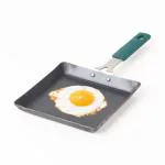 The Indus Valley Iron Square Omelette Pan for Frying/Toasting with Bakelite Handle | Small 5.5 Inch, 0.3kg, Gas & Induction-Friendly | Pre-Seasoned, 100% Toxin-Free, Naturally Non-Stick, Long Lasting