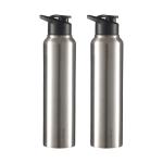 WORLD'NOX Water Bottle | Stainless Steel Fridge Bottles | 100% Leak Proof Steel Water Bottle for Office, School, Home, Gym | Rust Free Steel Bottle for Men, Women, Girls & Boys | 1000 ML | Pack of 2