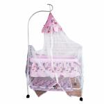 TOFO Sturdy New Born Baby Cradles and Bassinets (Pink)