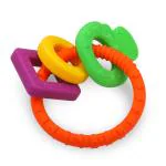 LuvLap Multicolor Silicone Baby Ring Shaped Teether