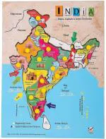Childgossip Wooden Map Of India Educational Puzzle For Kids board Game Best Gift For Kids (Multicolor)