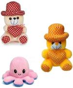 Kashish Trading Company soft butter red dot, yellow dot with octopus for gift (25-30 cm) - 30 cm (Multicolor)