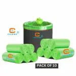 CHIKMA Biodegradable Garbage Bags [ Pack Of 10 ] [ Medium Size 19*21 inch ] Dustbin Bags For Wet And Dry Waste