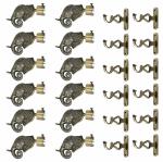 GLOXY ENTERPRISE Rajwada Royal Aluminium curtain brackets for curtain Designer Parda Holder with Support 1 Inch Curtains Rod Pocket Finials and Support Fittings for Door & Window(Antique ,Pair of 6)