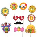Festiko 10 Pcs Bengali New Years Photobooth Props, Poila Baisakh Photo Props, Shubho Noboborsho Party Decorations, Bengali New Years Props