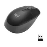 Logitech M191 Black Full Size Ambidextrous Curve Design, USB Receiver Wireless Mouse, Ergonomic Design