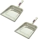 Apeiron Silver Stainless Steel Cleaning Dustpan (Pack Of 2)