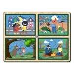 Mini Leaves Multicolor Wooden Chunky Jigsaw Puzzle For Kids For Age 2 And Above (Set Of 4)