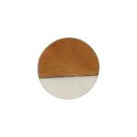 Peelorange White Round knob Wooden & Marble Stone Brass Cabinet/Drawer Handle ( Pack of 1)