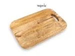 Segovia Street Solid Wood Regular Ctting/Chopping Board Cum Serving Platter - 35*22.5*2CM| BPA Free| Eco - Friendly| Bread| Reversible| Smooth| Sturdy (Large - 35*22.5*2CM)