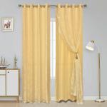 Jvin Fab Ivory, Ivory Silk Curtain, 5 Feet (Set Of 2)