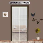 Classic Mosquito Net Magnetic Screen Fiberglass Door With Full Frame Hoop Loop 200X70 cm - Ivory