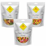 Foodcan Sugar Coated Saunf, Colourful Tini Mini Sounf, Mouth Freshener 400g + Fruit Balls Candy 400g + Jelly Candies 400g | Pack of 3