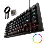 Kreo Hive RGB Anti-ghosting Gaming Keyboard | 75% Tenkeyless Wired Mechanical Keyboard with RGB Backlight Brown Switches & All Black Key Caps | Detachable USB C Cable (RGB Backlight, Brown Switch)