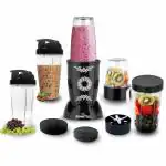 Kimatsu Nutri Bullet 5in1, 550W Mixer-Grinder with 5 Unbreakable Jars with Sipper Lids, Black(550 W)