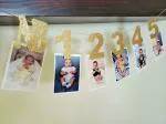 Festiko 12 Month Photo Banner, 1st Year Photo Banner, 1st Birthday Banner, Gold, Blue Glitter Photo Banner, 1st Birthday Decorations, Picture Banner (1, 12 Month Gold Glitter Banner)