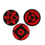 YellowCult Pack of 3 Shoe charms for Clog Shoes, Wristband Charm, Shoe, Bracelet Decoration or Party Gifts [Naruto Sharingan - Shishu's/Tripple Tomoe/Sasuke's]