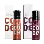 Wild Stone CODE Copper and Iridium No Gas Long Lasting Body Perfume for Men 120ml (Pack of 2)
