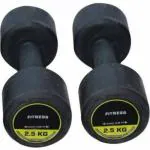 yash fitness Exclusive Quality Rubber Dumbbell Set Of 2.5 kg X 2 ( 5Kg) Fixed Weight Dumbbell (5 kg) *.