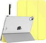 ProElite Smart Flip Case Cover for Apple iPad 10th Generation 10.9 inch 2022 Translucent & Hard Back with Stylus Pen, Yellow