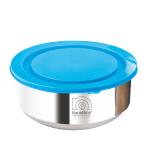 NanoNine Tiffiny Blue Round Stainless Steel Double Wall Insulated Lunch Box 400 ml