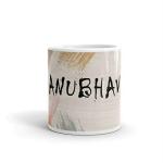 Rish Anubhav Texture Name Theme Printed Multicolor Ceramic Coffee Mug, 350 Ml