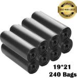 ALXIND Black Biodegradable 19x21 pack of 8 rolls (240 Bags) Medium Garbage Bag Medium 18 L Garbage Bag (240Bag )