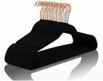 VIKIJO Black Rectangle Non Slip Cloth Hanger - 50 Pcs