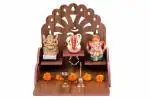 CRAFTSFY Home Decorative Wooden Temple/Pooja Mandir/Mandap/Wooden Temple (Size : Medium) (Brown)
