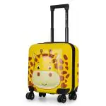 Tic Tac Toe Zoo Giraffe Hard-Sided Polycarbonate Cabin Luggage Light Yellow 17 Inch Kids Trolley Bag