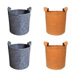 GARDECO Geo Fabric 400 GSM Breathable Camel/Grey Grow Bags for Terrace Gardening (10X10 inch) Pack of 4