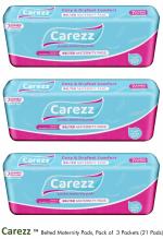 CAREZZ Belted Maternity Sanitary Pads | 21 Pads | Pack of 3 Packets | after Delivery Sanitary Pads for New Mother's Hygiene Care