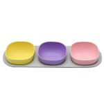 Kookee Eco-Friendly Bamboo Fibre Bowl Set - 3 Bowl, 1 Plate for serving Cereal, Salad, Soup, Snacks Healthy Dinnerware Set (1535)