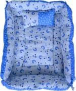 KUPEPE Rectangle Baby Tub Bed and Baby Pillow Luxury Baby Mattress Bed Sleeper Bed Portable Baby Carry Nest, Comfortable Cushioning - Age 0+ Months - Pink Luxury Crib (Fabric, Blue)