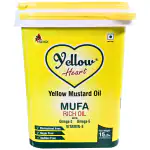 Yellow Heart Cold Pressed Yellow Mustard Oil 15 Liter Bucket | Sarso Oil | Yellow Mustard Oil Cold Pressed | Unrefined Oil