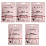 Mancode Rose Facial Sheet Mask | Facial Sheet Mask for Men & Women | Daily Glow Sheet Mask for Glowing & Hydration | Makes Skin Smooth & Radiant|Refreshing|Soothing| With Korean Formula | For All Skin types | Travel friendly | Sheet mask 25gm Pack of 5