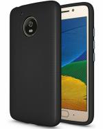 A ACCESSORIES KART Motorola E4 plus Black Silicon Back Cover with Kick Stand