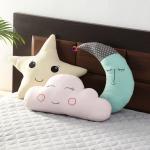 Oscar home Cloud Moon and Star Cushions Multicolored, applique embroidered Nursery Décor Unisex babies Pillows (Set of three)