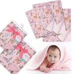 Babyhop Pink Llama Plush Mink Baby Blanket For Newborn Infants